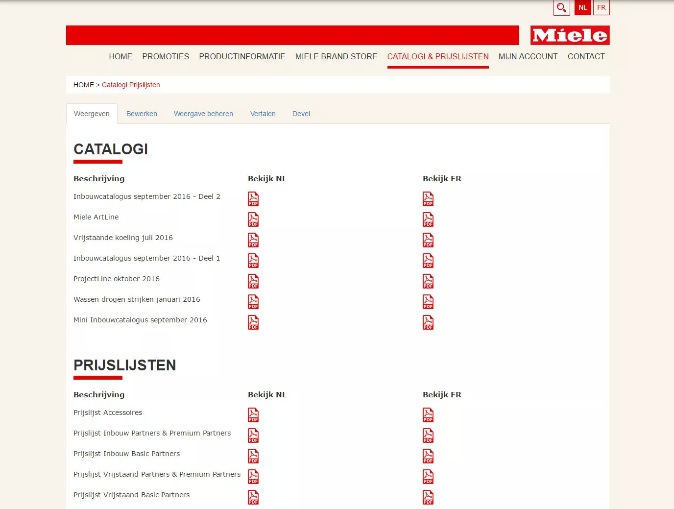 B2B dealerplatform Miele